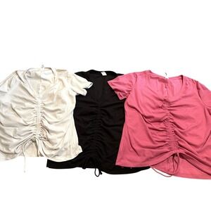 Lot of 3 Lane Bryant Women's Shirts – Size 14/16 Pink - White - Black